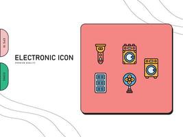 Elektronik-Icon-Set kostenloser Vektor