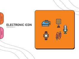 Elektronik-Icon-Set kostenloser Vektor