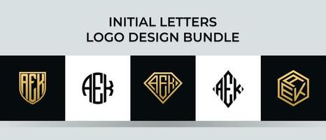 Anfangsbuchstaben Aek Logo Designs Bundle vektor