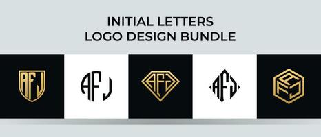 Anfangsbuchstaben afj Logo Designs Bundle vektor