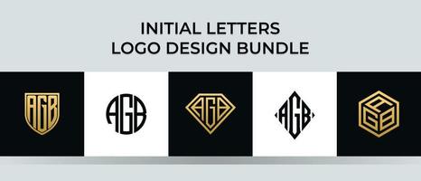 Anfangsbuchstaben agb Logo Designs Bundle vektor