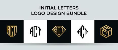initiala bokstäver agera logotyp design bunt vektor