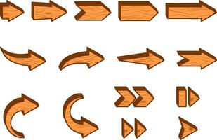 3D verschiedene Pfeilart in Holzstruktur vektor