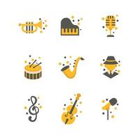 Satz von Jazz-Icon-Pack vektor