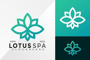 wallness lotus spa logotyp design vektor illustration mall