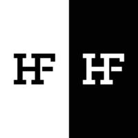 hf hf fh bokstav monogram initial logotyp designmall vektor