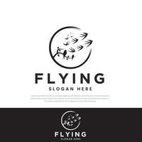 flocking flygande fåglar abstrakt design logotyp, symbol, ikon, fågel designmall vektor