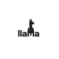 ein einfaches Lama-Wortmarken-Logo-Design vektor