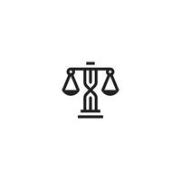 Maßstab der Gerechtigkeit und Unendlichkeit oder Sanduhr-Logo oder Icon-Design vektor