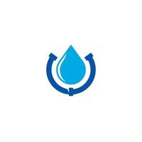 Wassertropfen- und Rohrlogo oder Symboldesign vektor