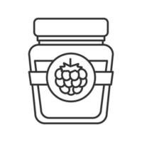 linjär ikon för hallon- eller björnbärssyltburk. tunn linje illustration. fruktkonserver. kontur symbol. vektor isolerade konturritning
