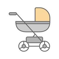 Kinderwagen Farbsymbol. Kinderwagen, Kinderwagen. isolierte Vektorillustration vektor