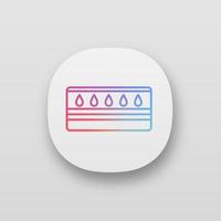 Symbol für die Wassermatratze-App. ui ux-Benutzeroberfläche. Wasserbett. Schwimmmatratze. Bettzeug. Web- oder mobile Anwendung. isolierte Vektorgrafik vektor