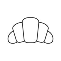 croissant linjär ikon. tunn linje illustration. halvmånerulle. kontur symbol. vektor isolerade konturritning