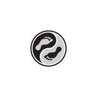 Yin-Yang- und Fuß-Logo oder Icon-Design vektor