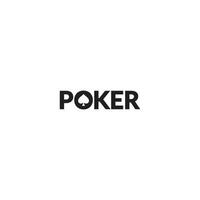 en enkel logotypdesign för pokerordmärke vektor