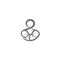 doula, tvillingbebisar och infinity symbol logotyp eller ikon design vektor