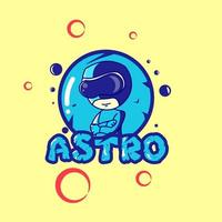 Astro-Maskottchen-T-Shirt-Design-Vektor-Illustration vektor