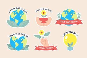 Happy Earth Day Aufkleber Sammlung vektor