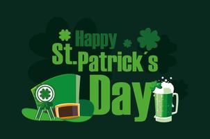 Happy Saint Patricks Day Vektordesign vektor