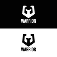 logotyp med en kombination av sköldsymbolen, bokstaven w och även den spartanske riddaren vektor