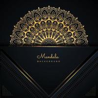 luxuriöses dekoratives dekoratives Mandala-Hintergrunddesign in Goldfarbe vektor