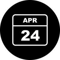 24 april Datum på en enkel dagskalender vektor