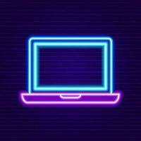 neon laptop skylt vektor