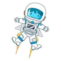 Zeichentrickfigur des schwebenden Astronauten, Vektorillustration. vektor