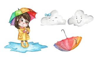 Babyparty-Set von Designelementen. Aquarellillustration. vektor