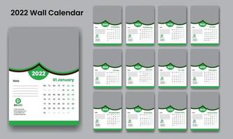 väggkalender 2022 designmall gratis vektor