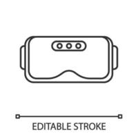 VR-Headset lineares Symbol. dünne Linie Abbildung. Virtual-Reality-Maskenset. VR-Brille, Schutzbrille. Kontursymbol. Vektor isolierte Umrisszeichnung. bearbeitbarer Strich