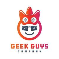 geek gaming logotyp design vektor