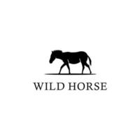 vektor logotyp illustration vild häst siluett