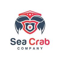 Logo-Design von Meereskrabben vektor