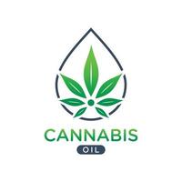 logotypdesign för cannabisolja vektor