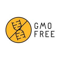 gmo kostenlos Produkt Etikette Warnung Symbol Farbe Illustration vektor