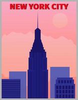 illustration vektordesign av retro och vintage affisch i new york. vektor