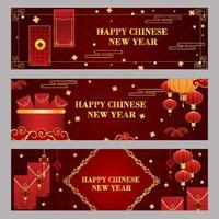 kinesiska nyåret röd ficka banner vektor