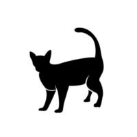 schwarze Katzensilhouette, einfache Illustration der Katze, schwarze Katzen, Katze, schwarze Silhouette vektor