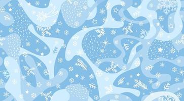 snö seamless mönster. abstrakt blommig vintermönster med prickar och snöflingor. säsongsbetonad ritad konsistens. vinter semester bakgrund. konstnärlig snygg kaklad bakgrund från julsamlingen. vektor