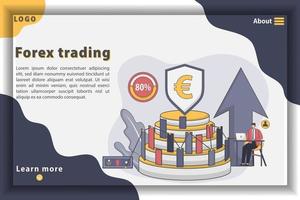 Vektor-Illustration flaches Design Forex Trading Landing Page Konzept vektor