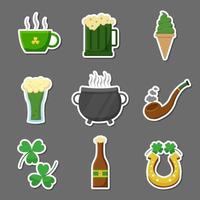 Sammlung von st. Patrick Day Food Sticker Pack vektor