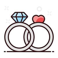 förlovningsringar med diamanter vektor