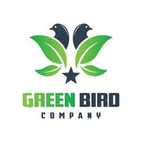 grünes Blatt Vogel Logo-Design vektor
