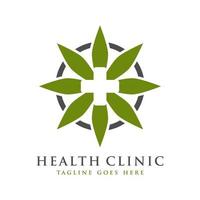 Gesundheit Symbol Logo Design und Blätter vektor