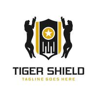 Tiger-Tier-Schild-Logo-Design vektor