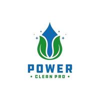 logotyp för power rengöringsvatten vektor