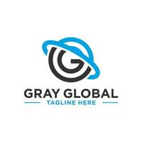 global cirkelteknik-logotypdesign med bokstaven g vektor