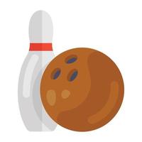 Bowling Icon Design trifft Pins vektor